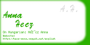 anna hecz business card